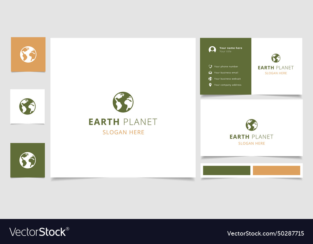 Erdplaneten-Logo-Design mit bearbeitbarem Slogan