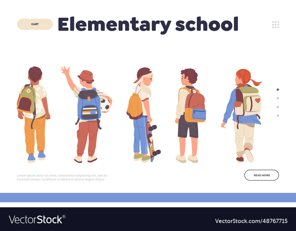 Elementary school landing page design template