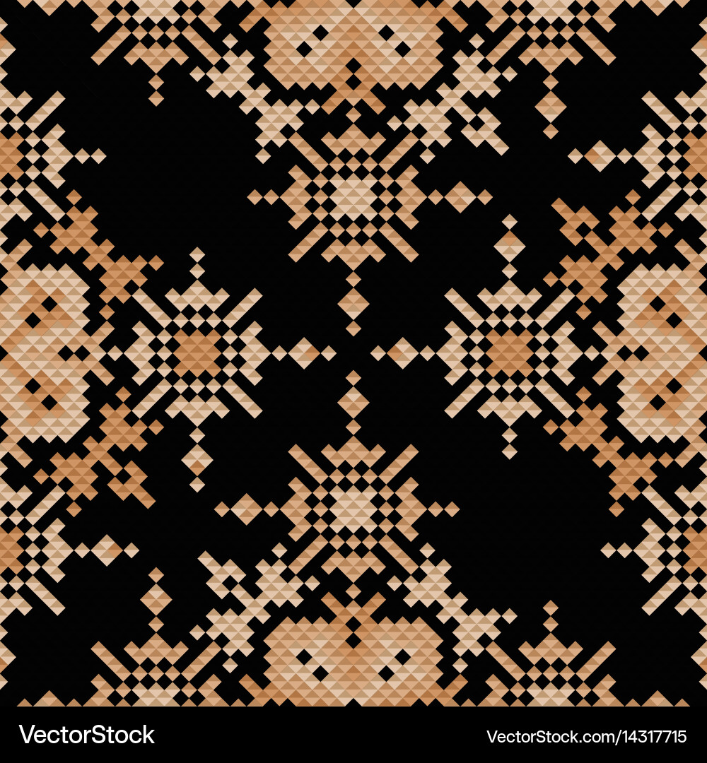 Ethnic pixel seamless pattern embroidery Vector Image