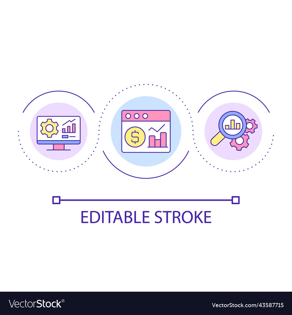 Financial statement analysis loop concept icon Vector Image Financial statement analysis loop concept icon