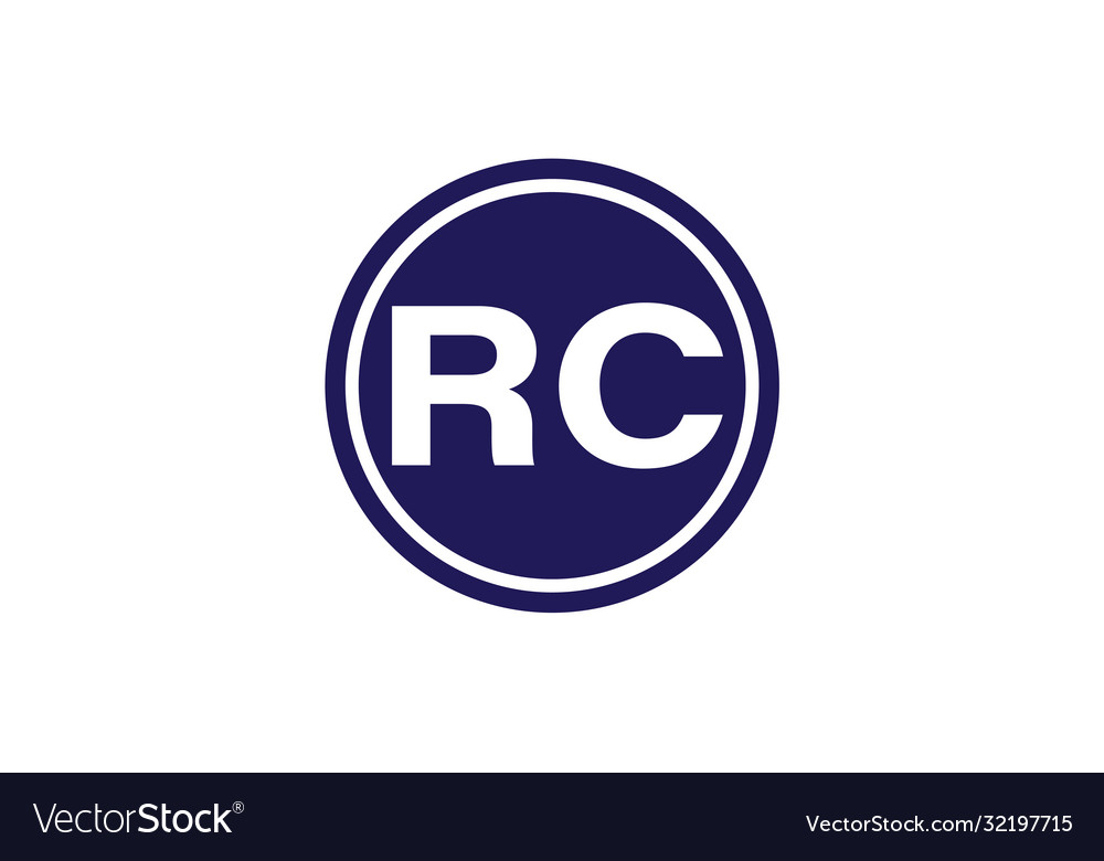 Erster Monogrammbrief r c Logo Design Vorlage