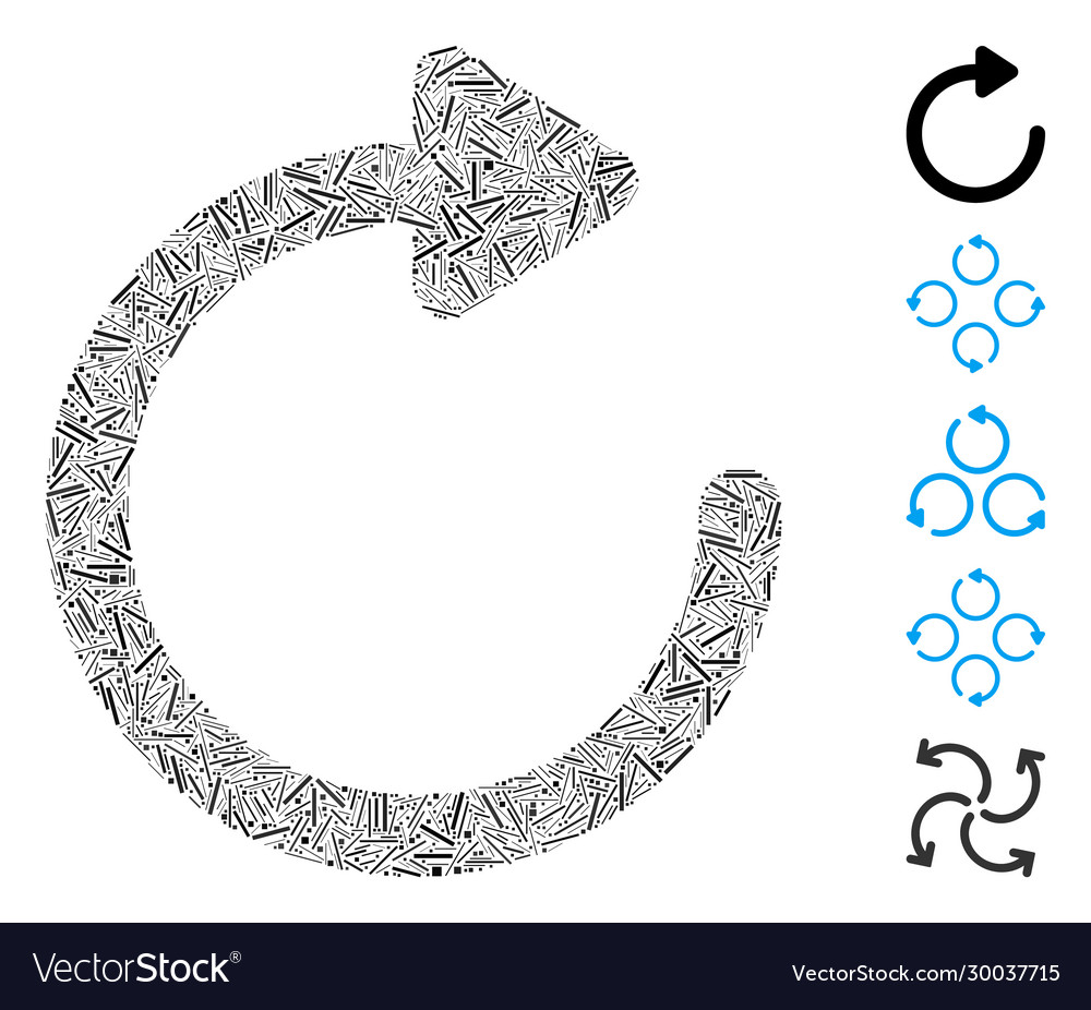 Line mosaic rotate right vector image Line mosaic rotate right