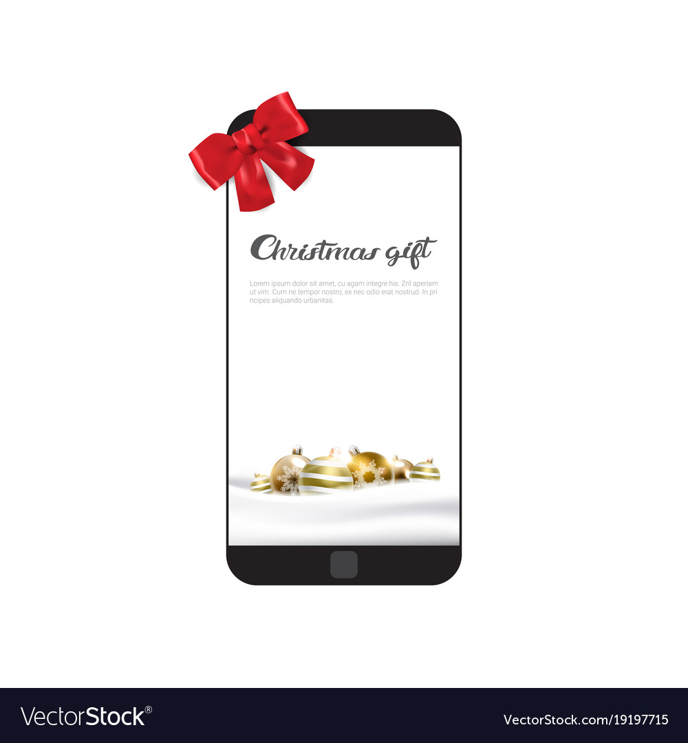 Moderne Handy mit Feiertag Bogen Weihnachten