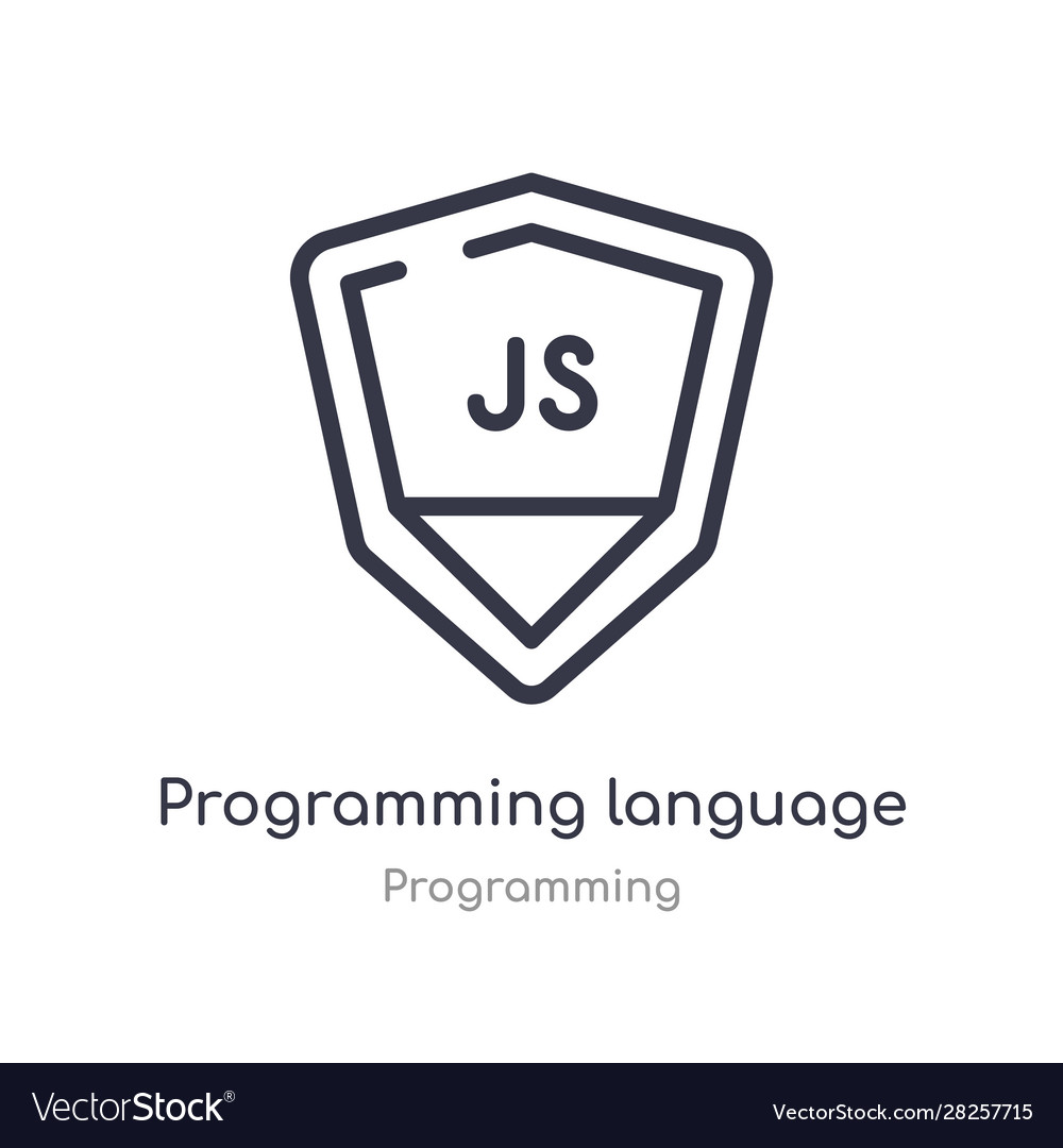 Programming language outline icon isolated line