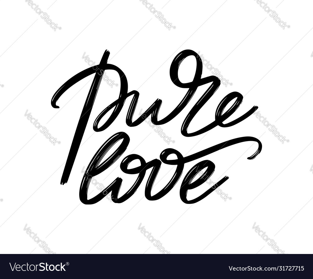 Pure hand drawn lettering isolated template