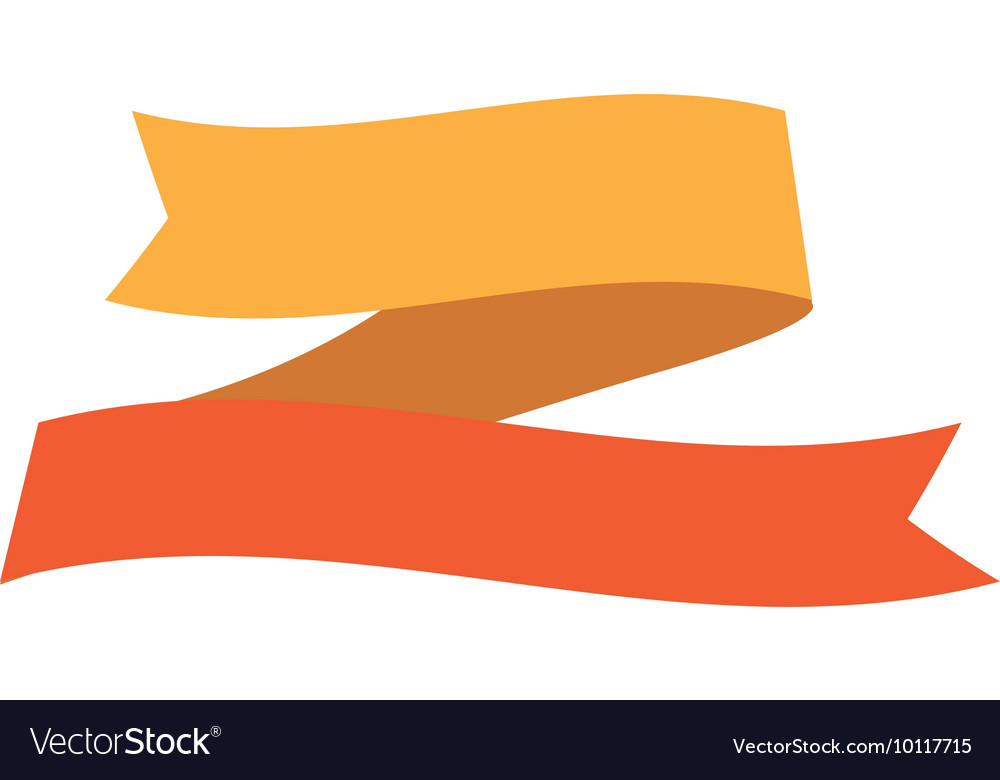 Ribbon Yellow Orange Banner Icon Graphic Vector Image