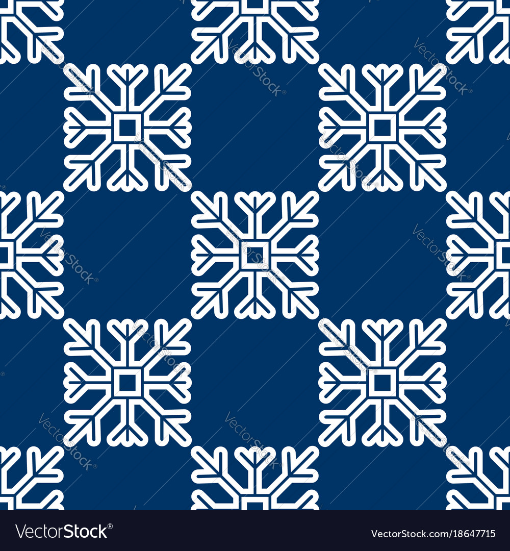 Seamless pattern of geometric snowflake square