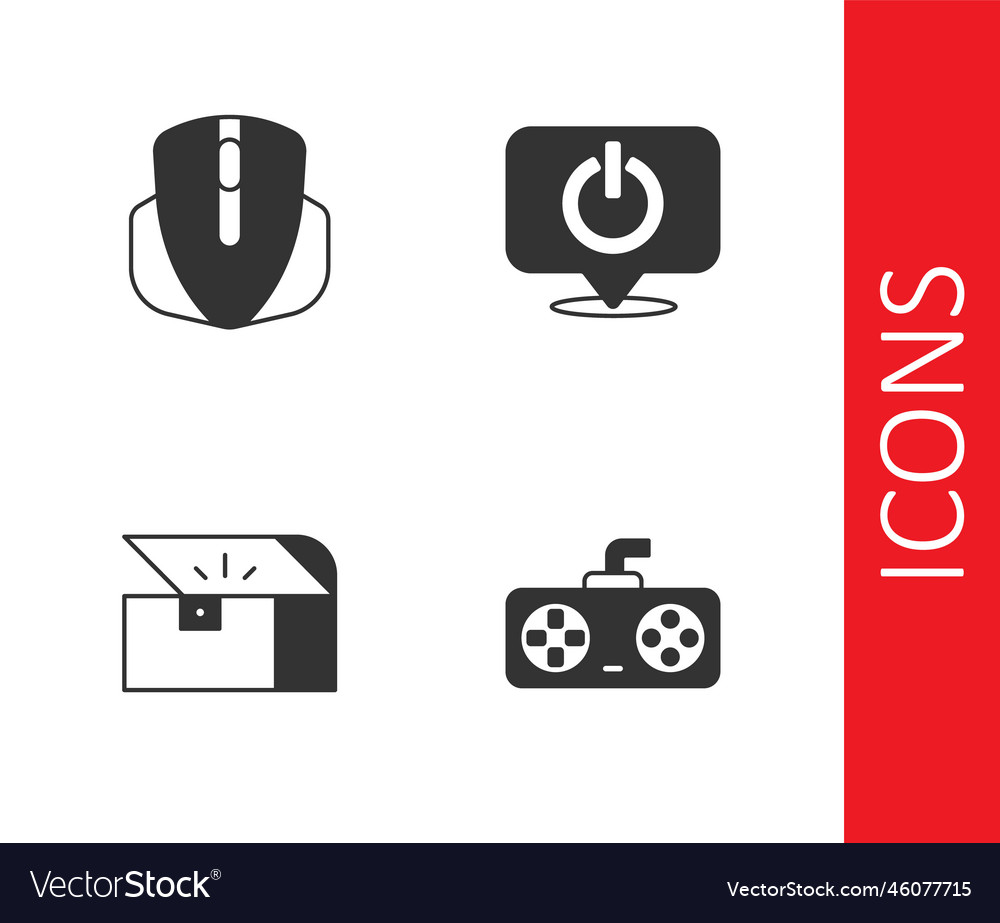 Set game controller or joystick computer mouse vector image Set game controller or joystick computer mouse