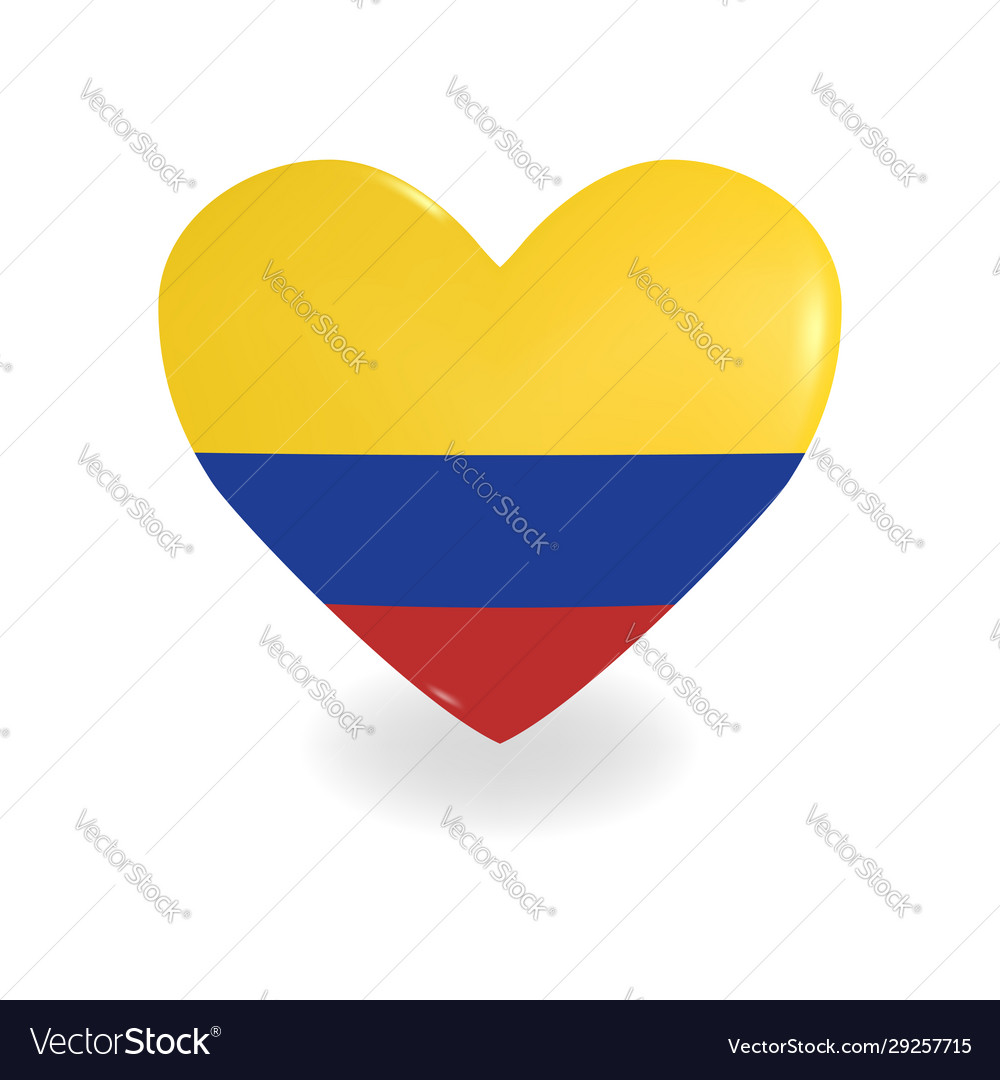 Volumetric colombia heart on white background