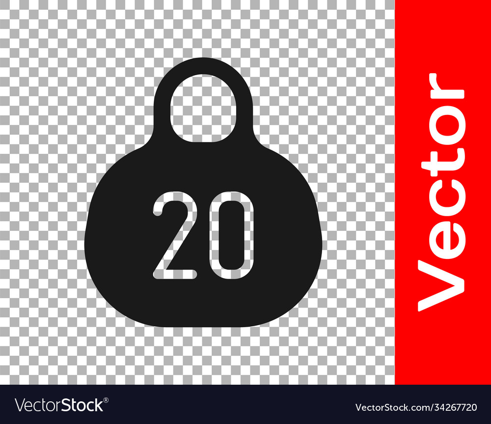 Black kettlebell icon isolated on transparent