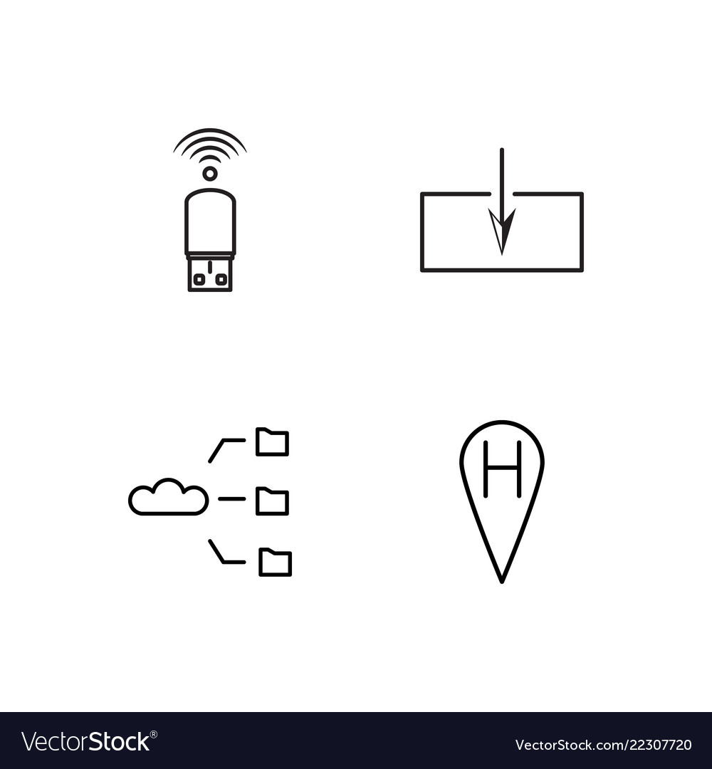 Business simple outlined icons set