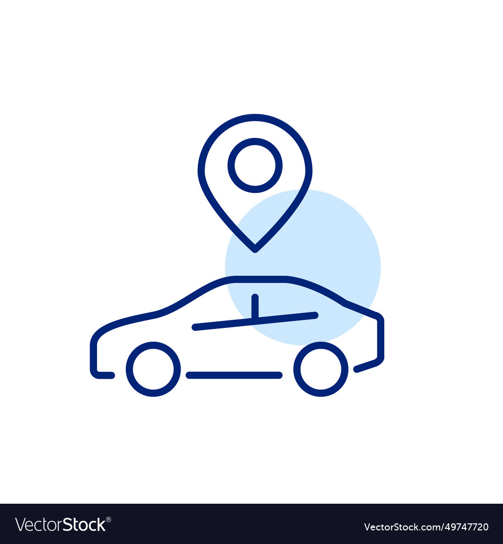 Car with map pointer over it sharing rent vector image Car with map pointer over it sharing rent