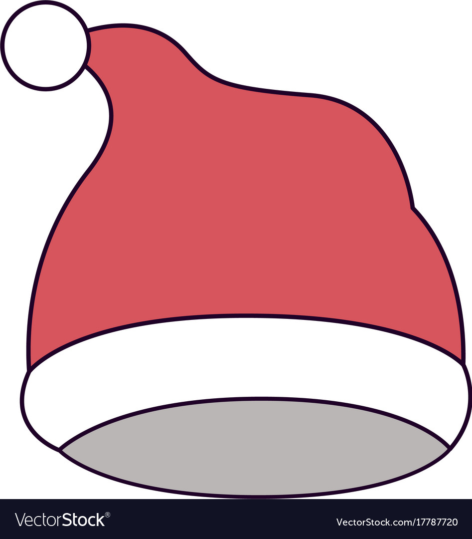 Christmas hat santa claus on colorful silhouette Vector Image Christmas hat santa claus on colorful silhouette Vector Image
