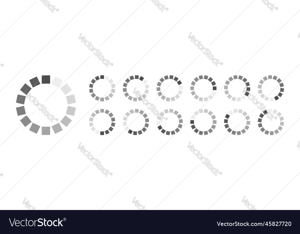 Circular loading buffering icons vector image Circular loading buffering icons