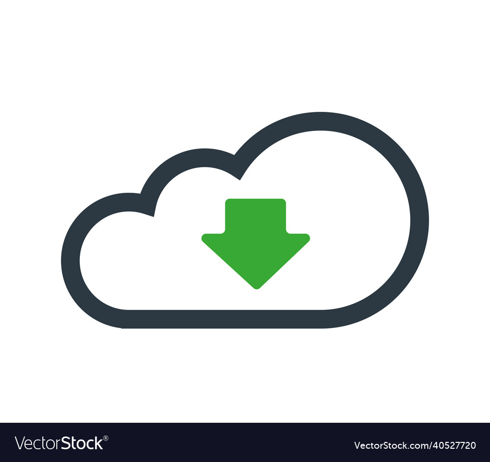 Cloud computing with download icon