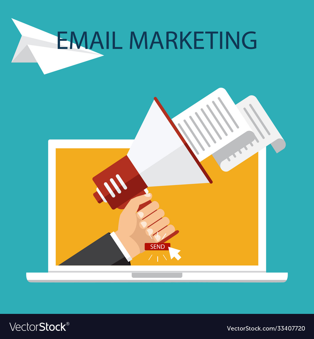 Email marketing concept design flat style