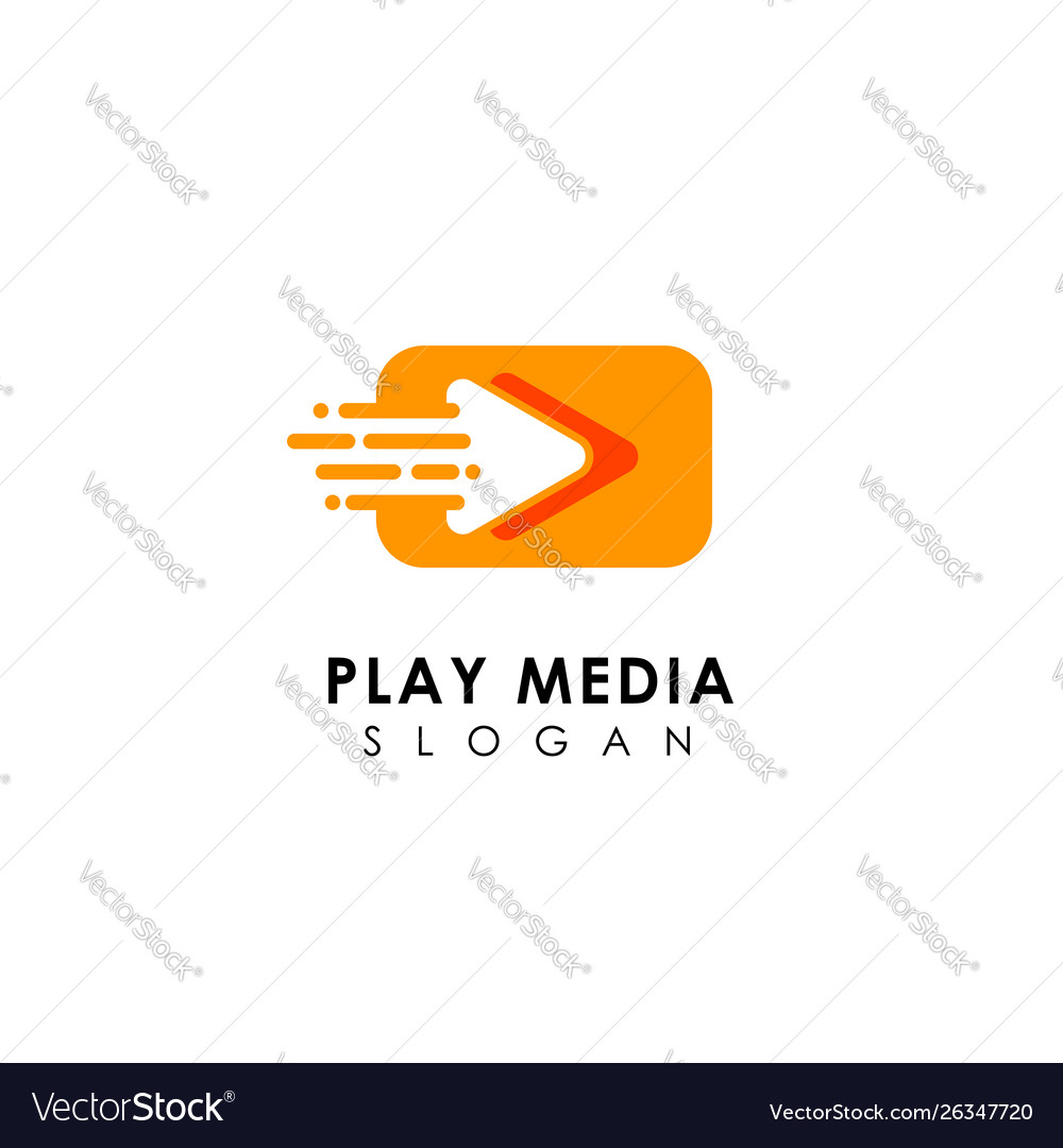 Fast play media logo design template icon