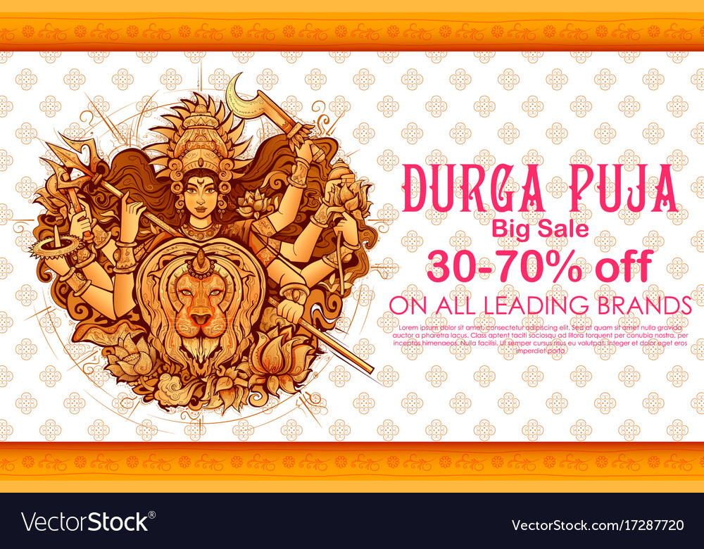 Goddess durga in subho bijoya happy dussehra