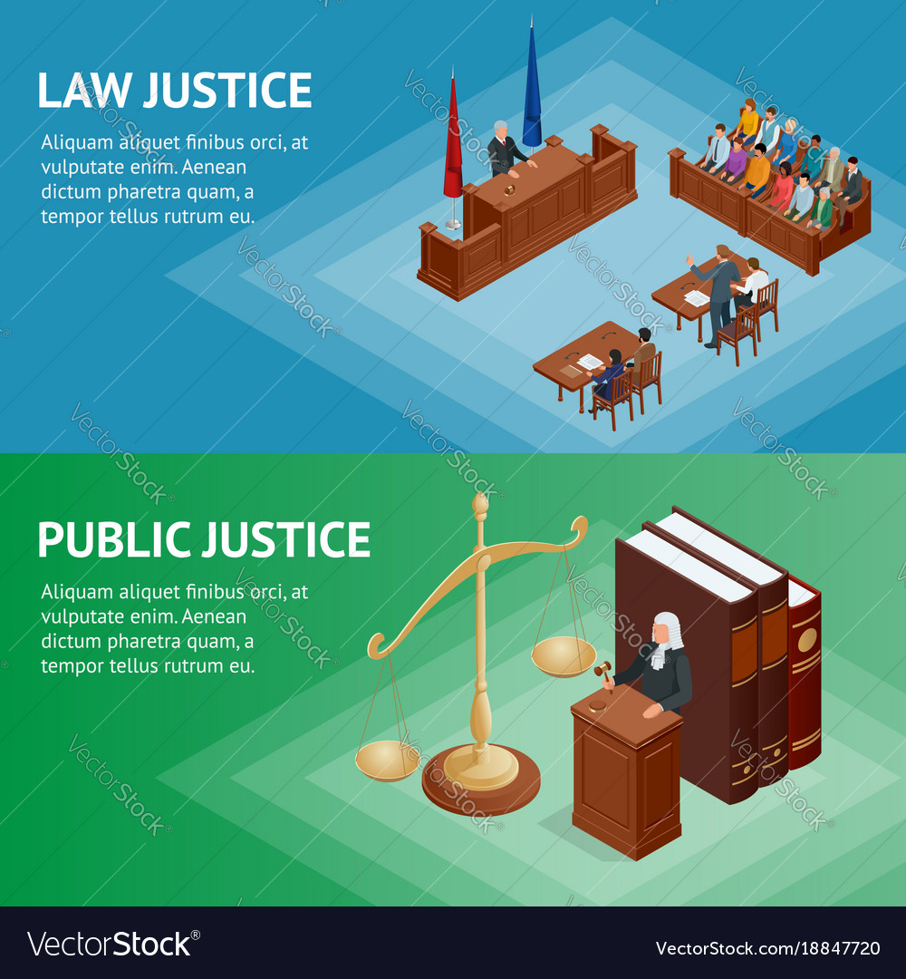 Isometric law and justice concept theme Royalty Free Vector