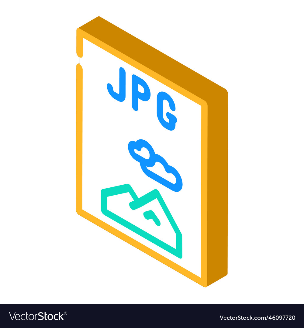 Jpg file format document isometric icon vector image Jpg file format document isometric icon