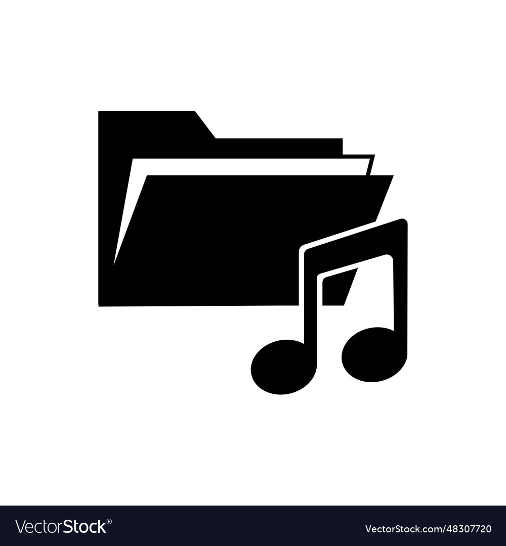 Music folder icon simple for websites web vector image Music folder icon simple for websites web