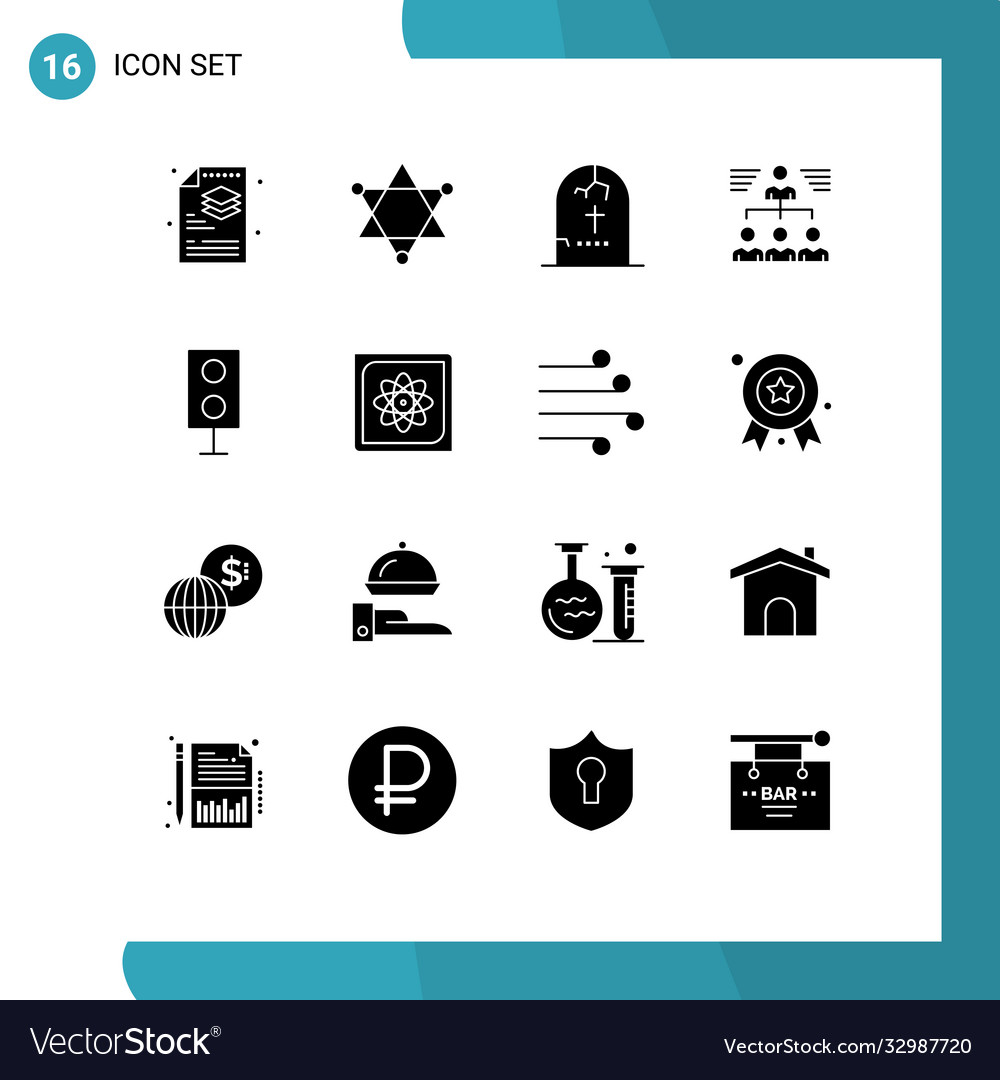 Pictograph Set 16 einfache feste Glyphen