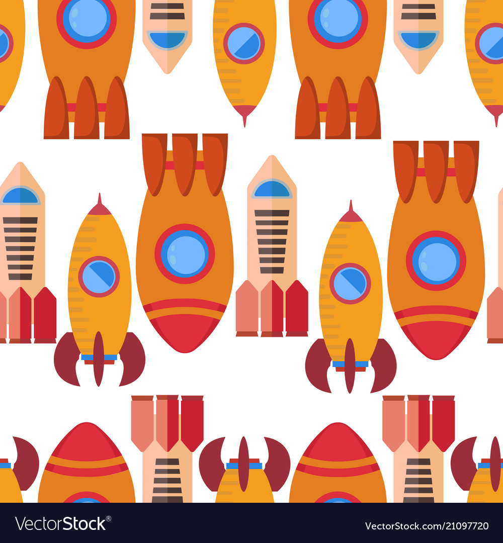 Seamless pattern with space rocket Vector Image Seamless pattern with space rocket