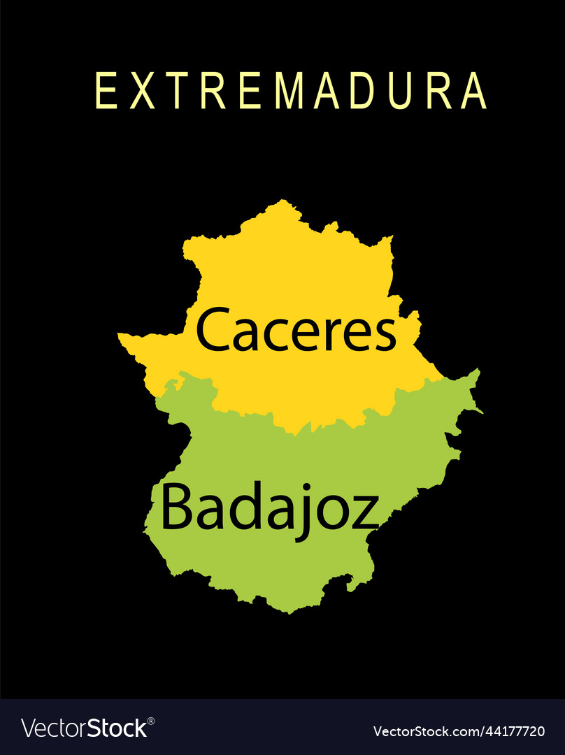 Spain region autonomous community extremadura map