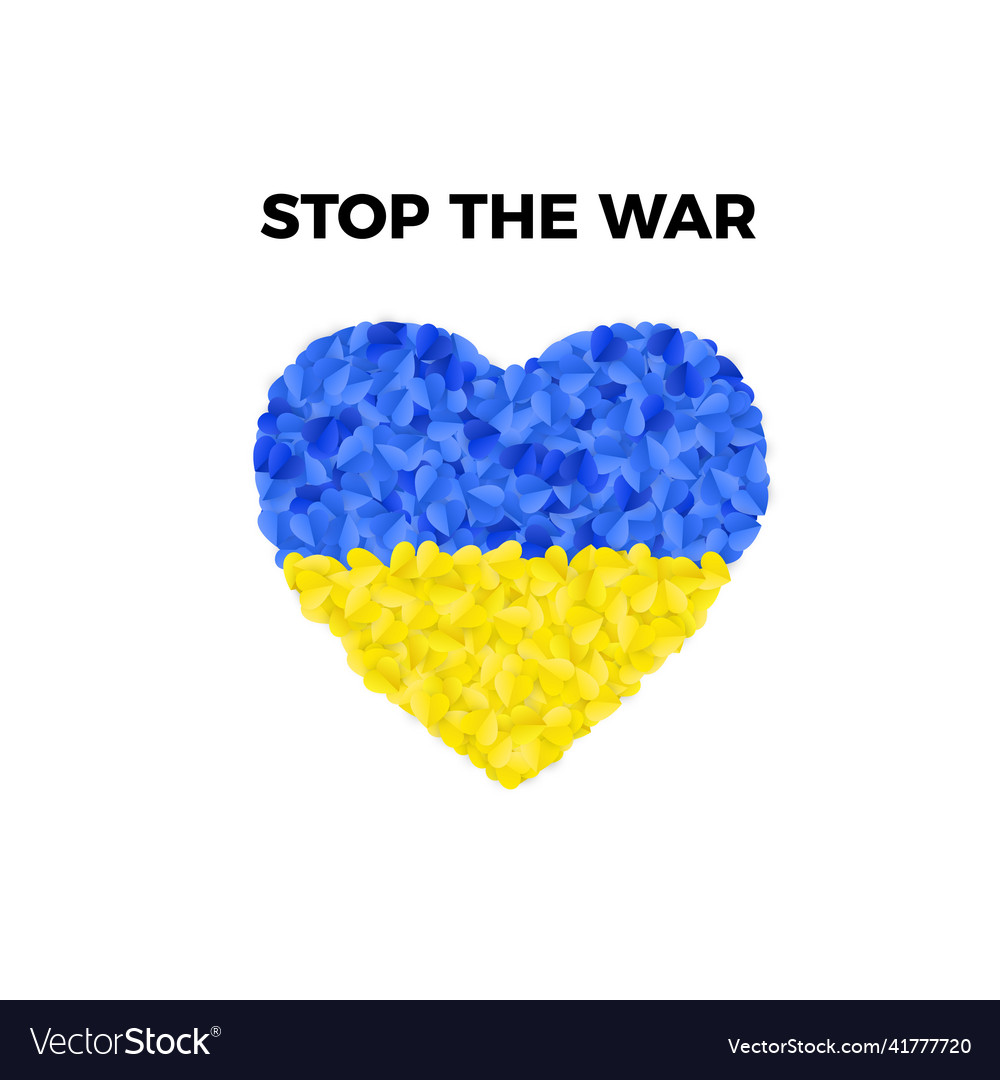 Stop the war banner template ukrainian blue Vector Image