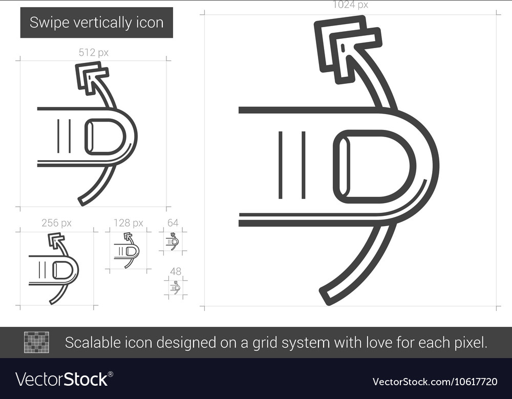 Swipe vertically line icon