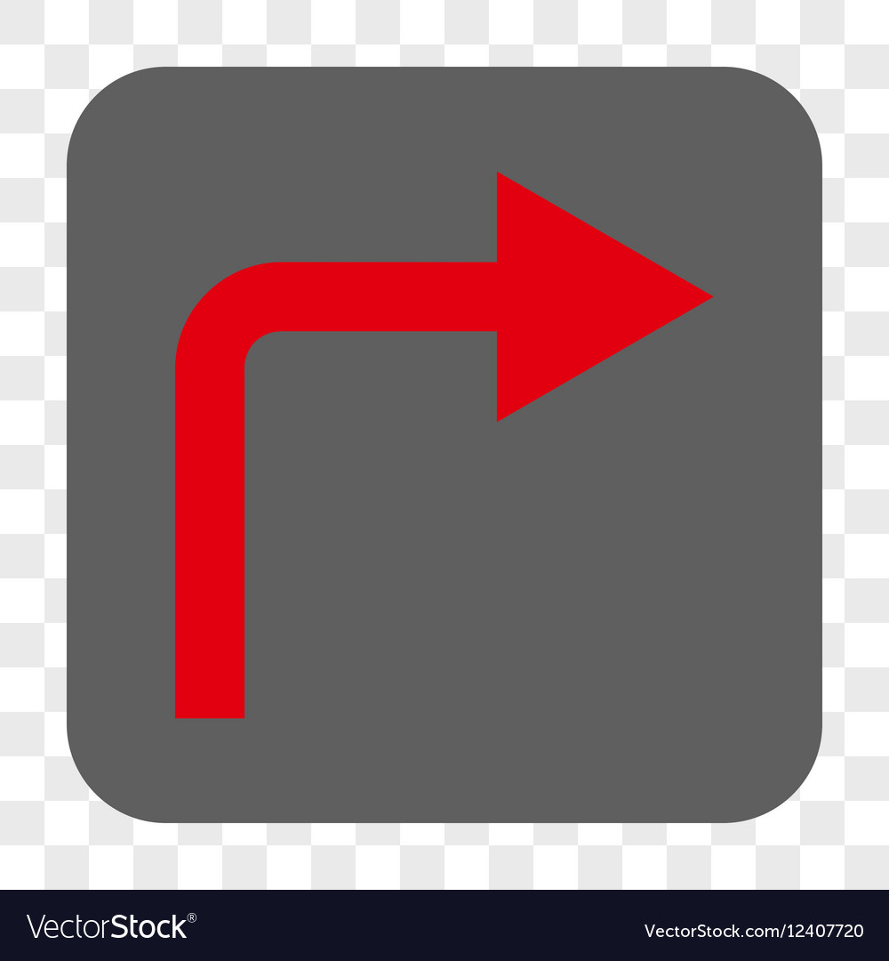 Turn right rounded square button