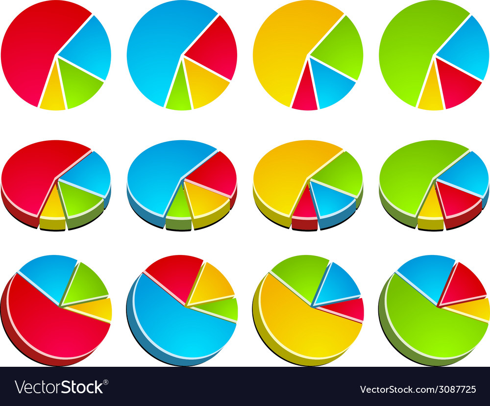 3d rounded graphs Royalty Free Vector Image - VectorStock