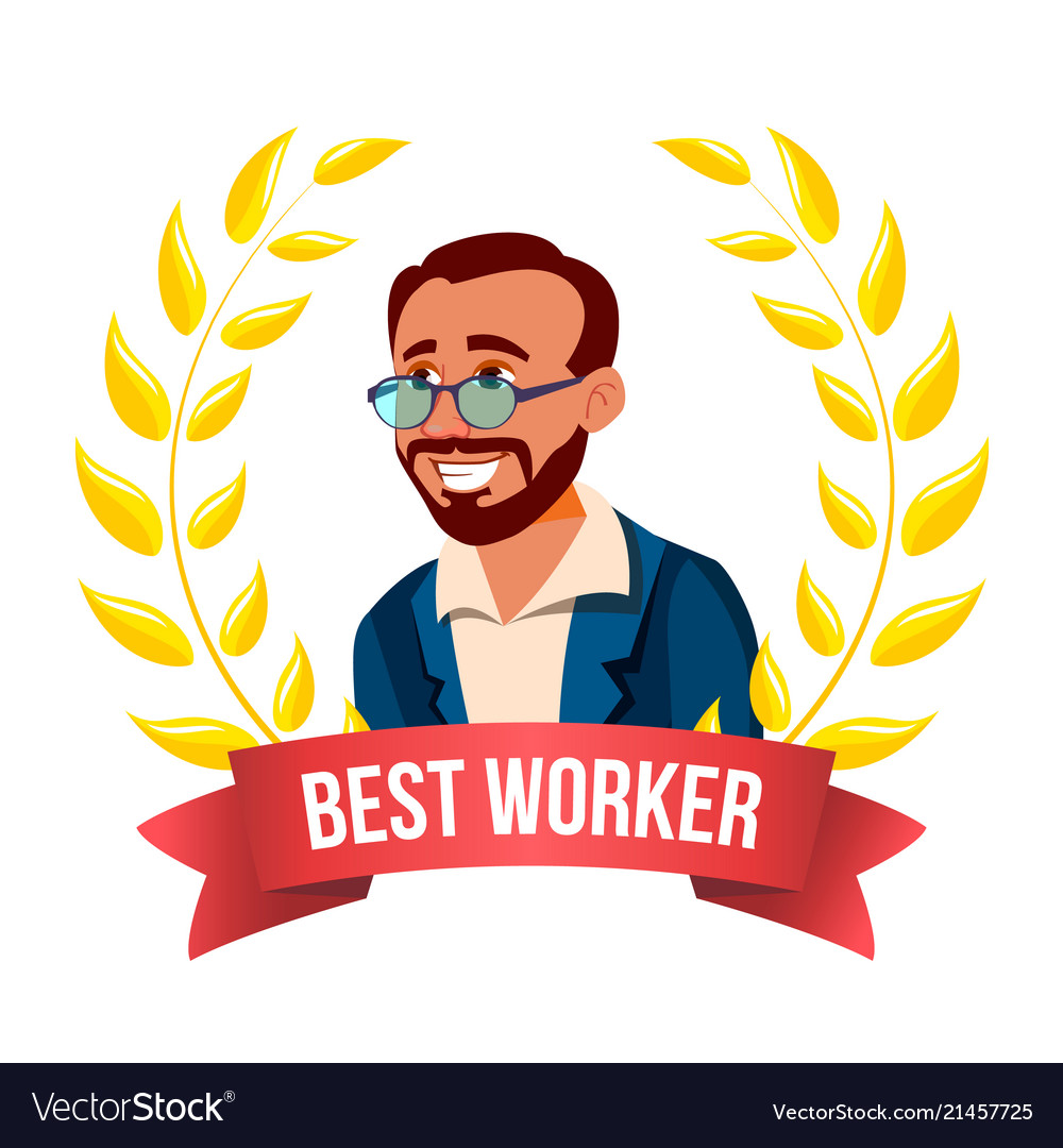 best-worker-employee-turkish-man-award-royalty-free-vector