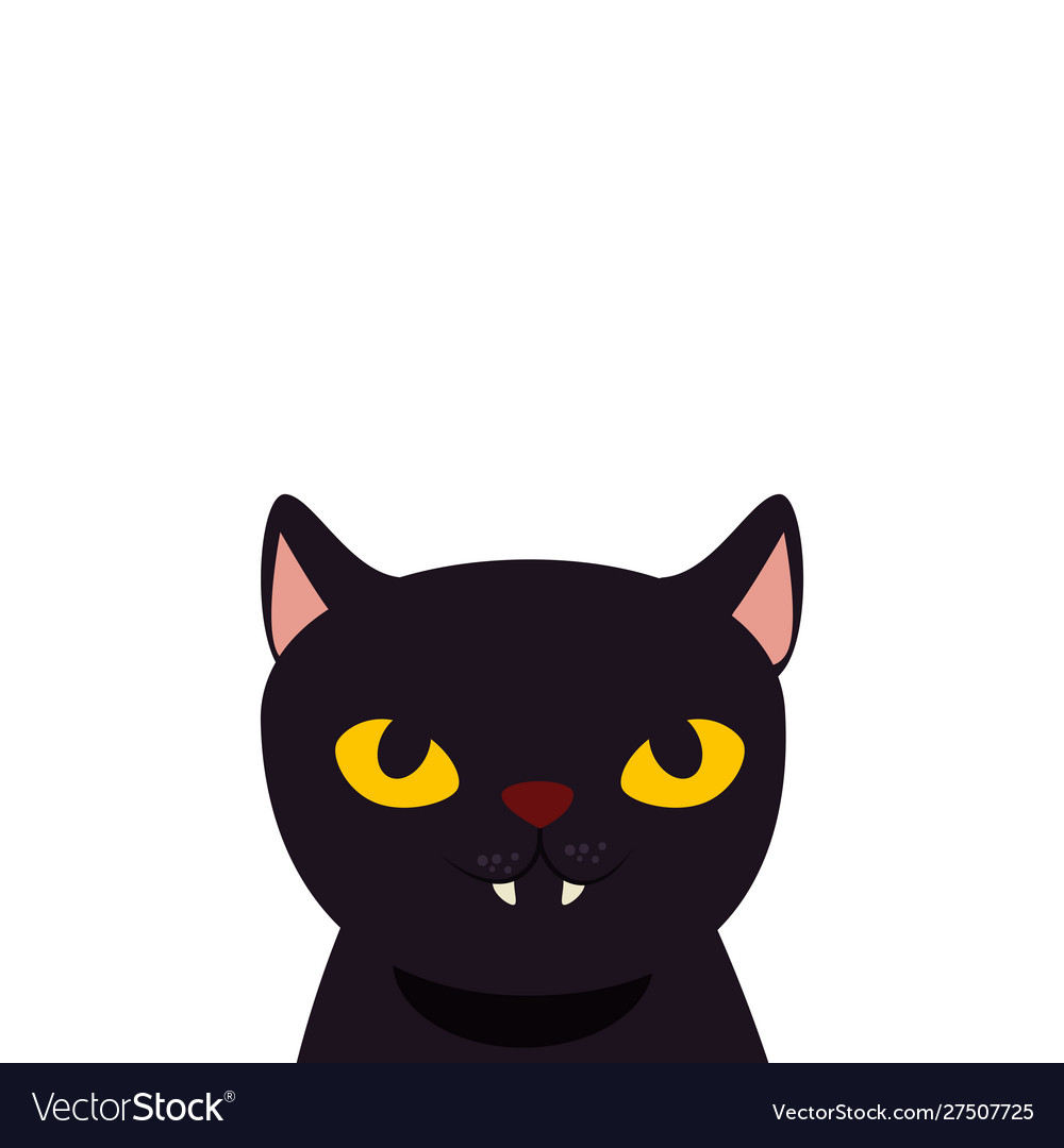 Black cat halloween isolated icon Royalty Free Vector Image