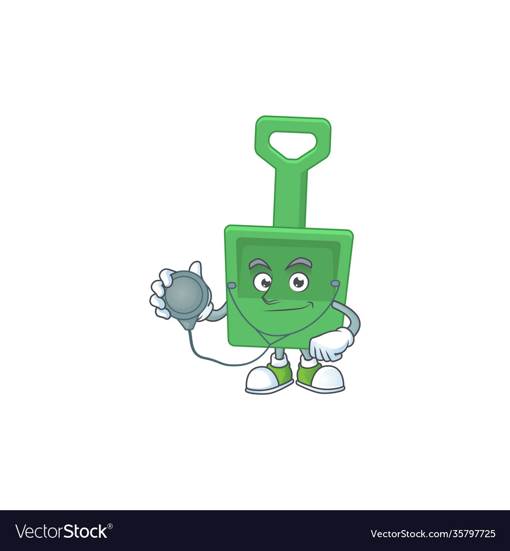 Cartoon grüne Sand Eimer gewidmet Arztarbeit vector image Cartoon grüne Sand Eimer gewidmet Arztarbeit
