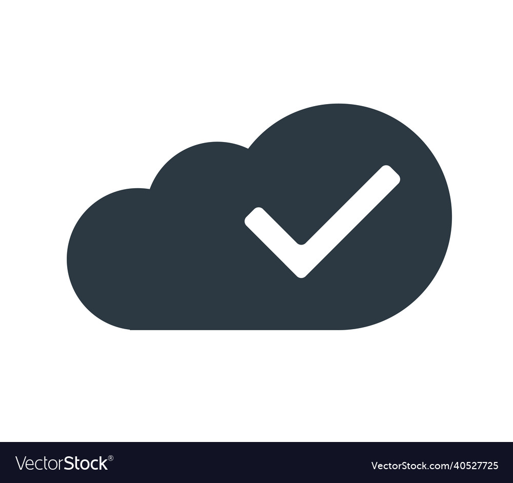 Cloud computing concept with check mark vector image Cloud computing concept with check mark