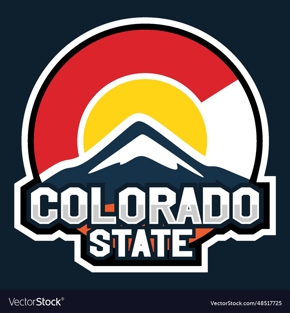 Colorado state with blue background Royalty Free Vector