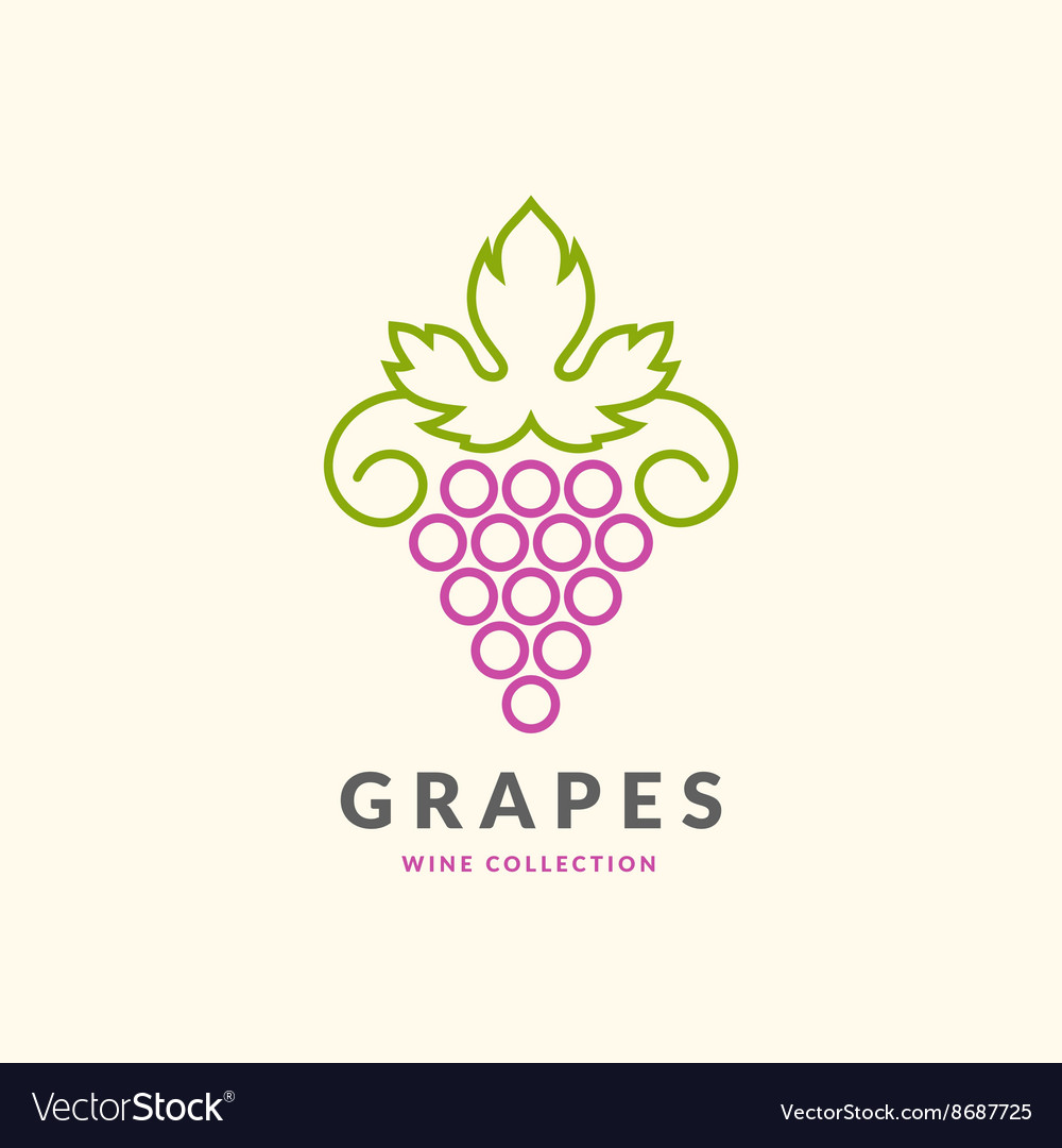 Concept grapes logo Royalty Free Vector Image - VectorStock