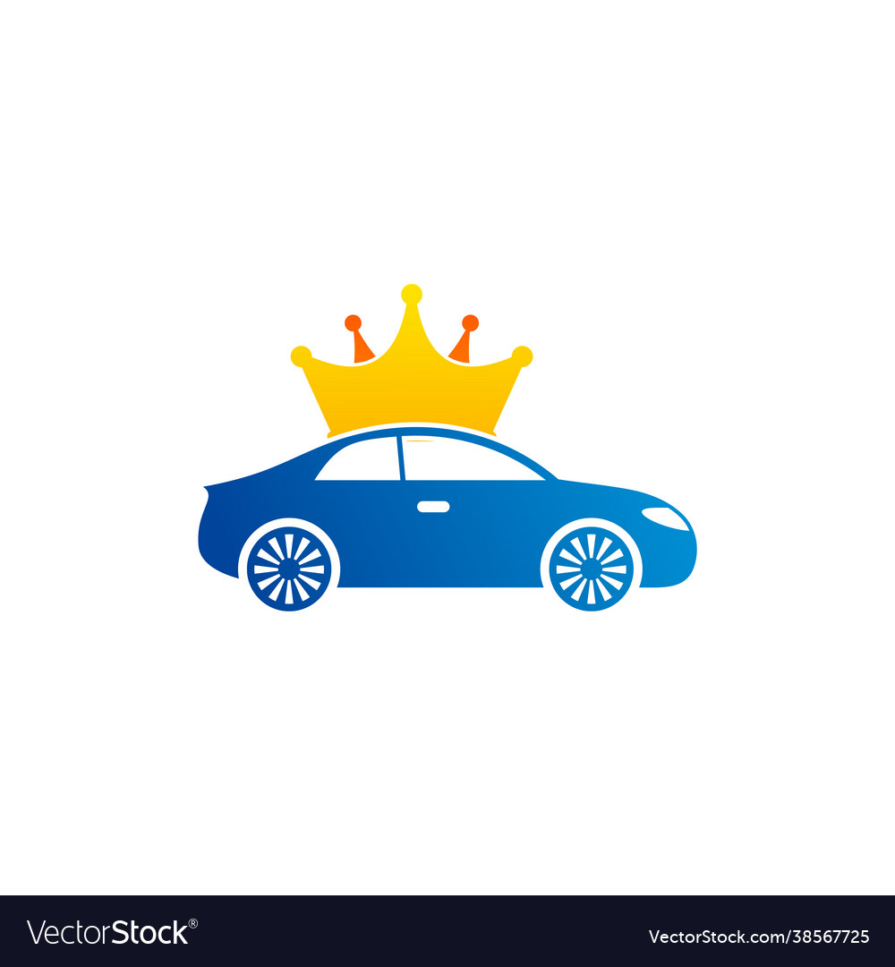 Crown car logo template creative design Royalty Free Vector
