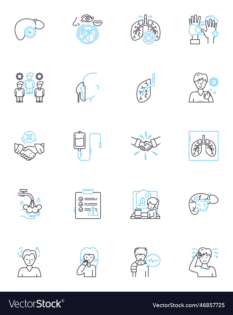 Cybersecurity solution linear icons set firewall vector image Cybersecurity solution linear icons set firewall
