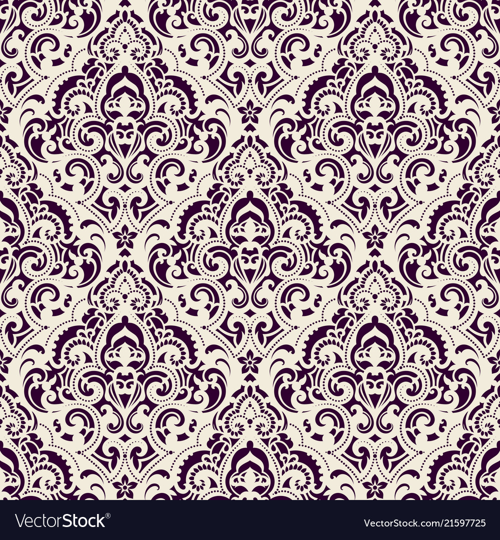 Damask seamless pattern vector image Damask seamless pattern