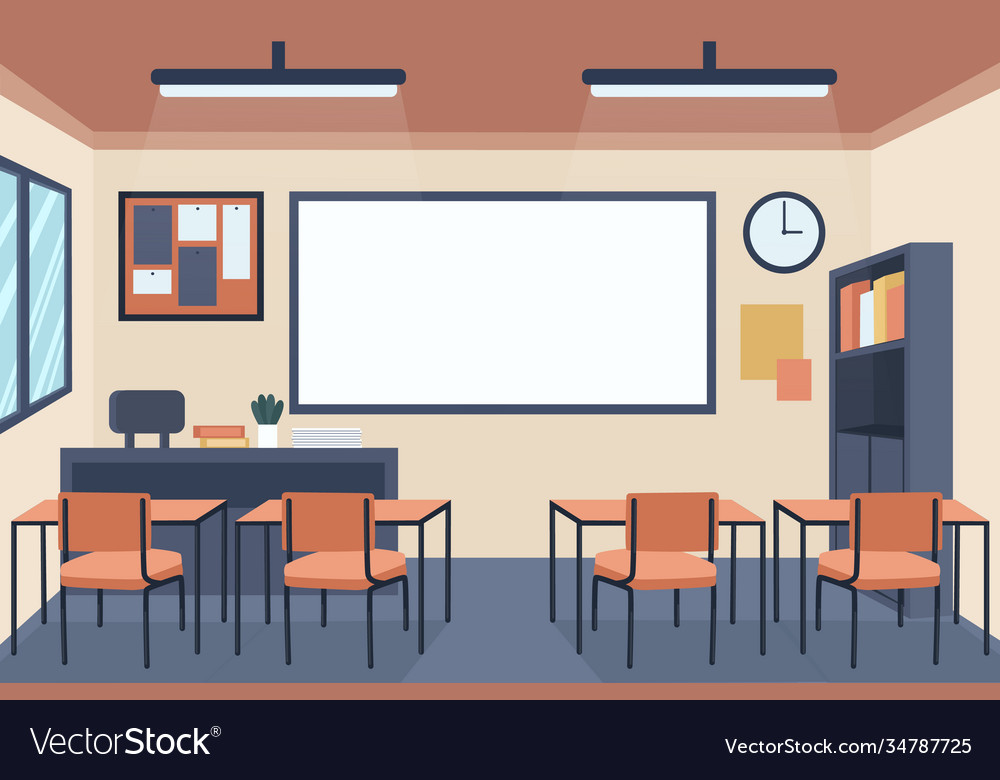 Empty school class - background for video