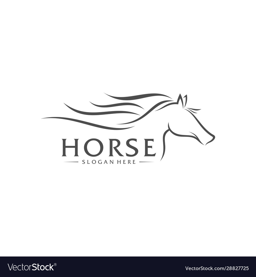 Fast horse logo design creative template