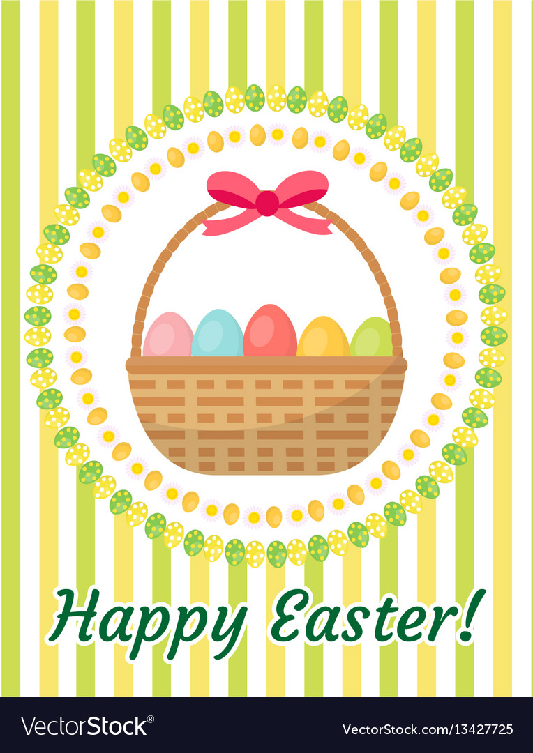 Happy easter greeting card flyer poster with a Vector Image