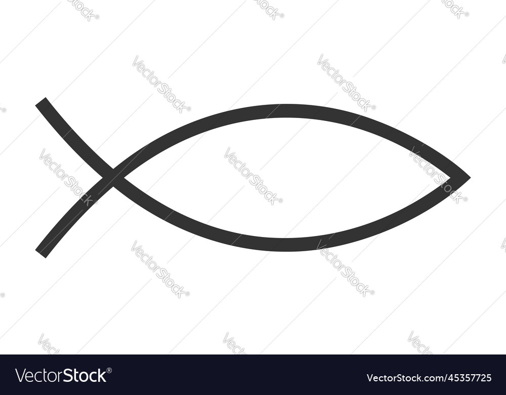 Ichthys icon jesus fish bible symbol isolated Vector Image