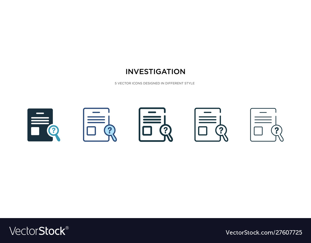 Investigation icon in different style two vector image Investigation icon in different style two