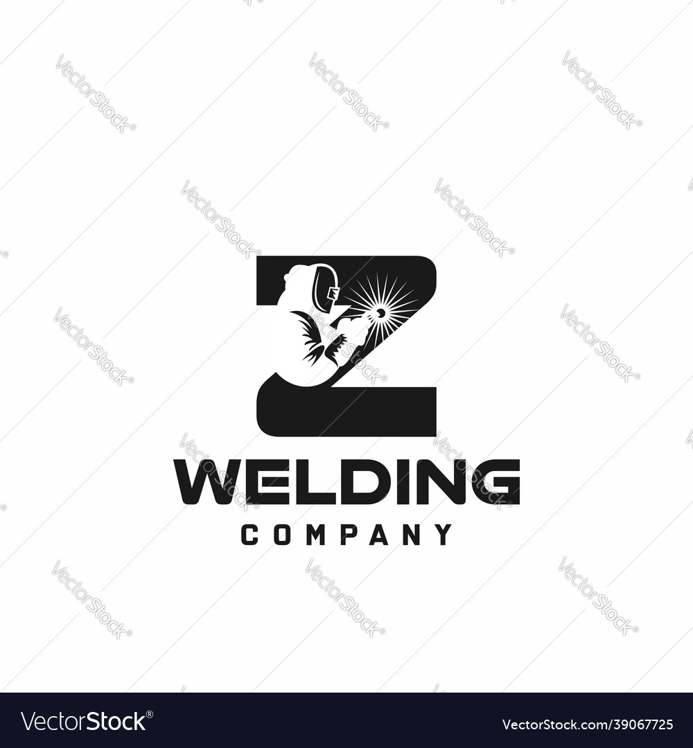 Letter z welding logo welder silhouette working