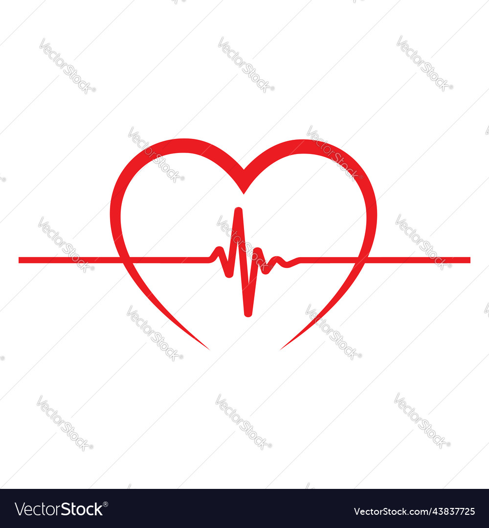 Linear of a pulse with heart Royalty Free Vector Image