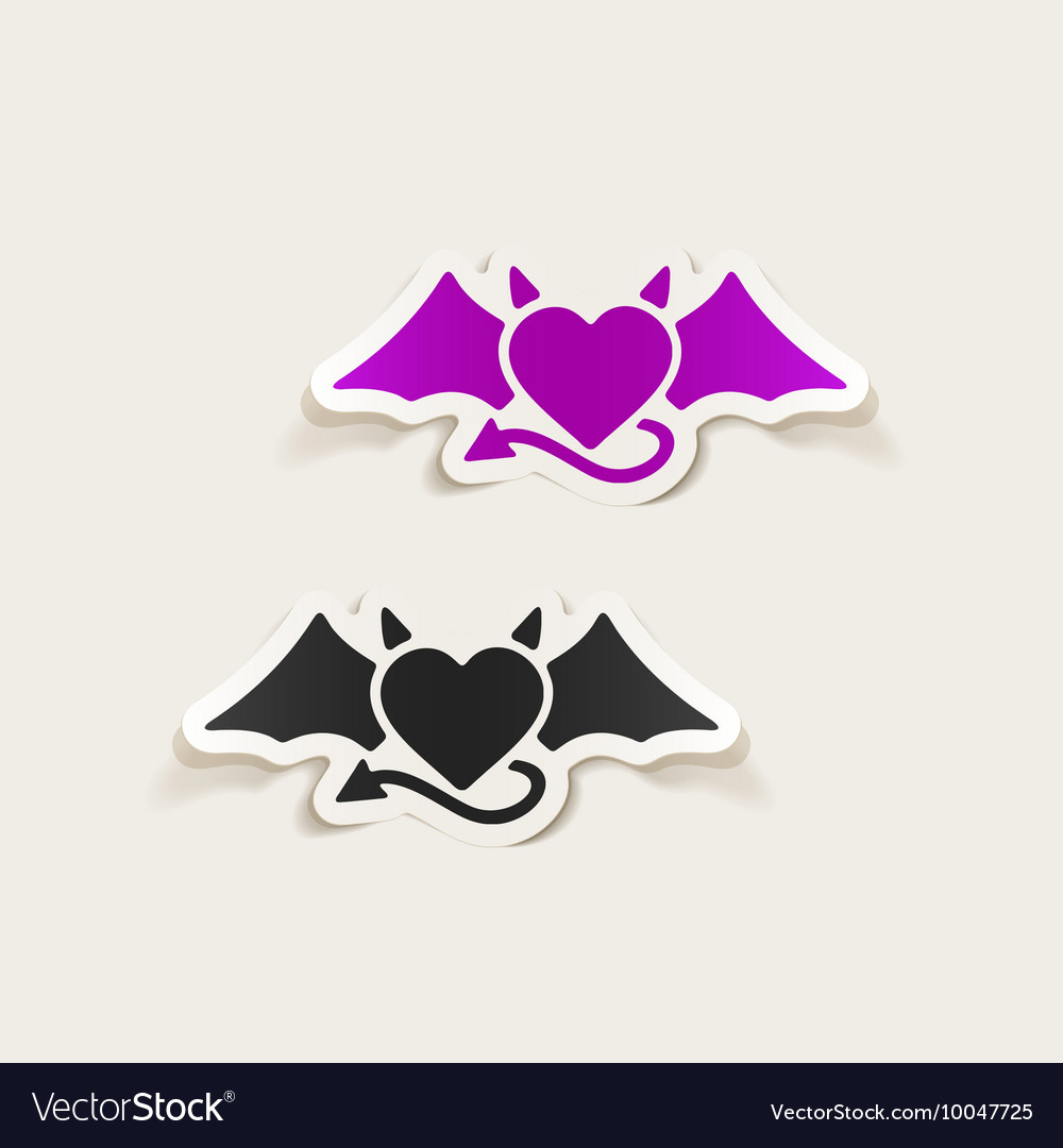 Realistic design element heart devil