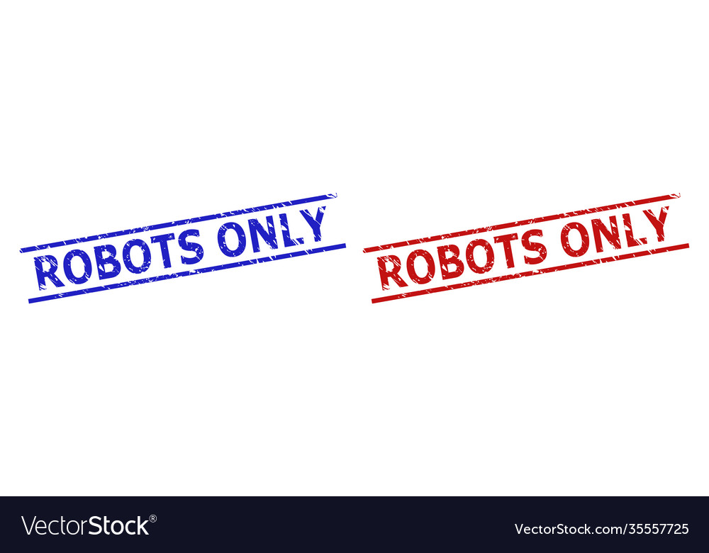Robots only watermarks with rubber style
